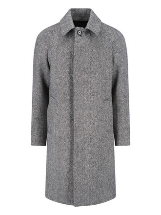 Lardini Mid-Length Wool Coat With Classic Collar