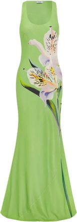 LEO LIN Abito lungo con stampa - Verde