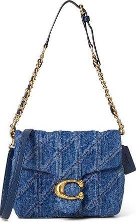 Coach Times Square Tabby Shoulder Bag with Quilting Shoulder Womens Handbags Deep Blue, Denim/Leather