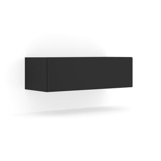 Petits Meubles Mueble tv de pared 1 puerta 100 cm paneles laminados negro mate
