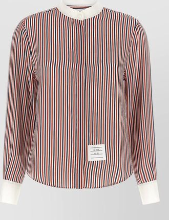 Thom Browne silk striped detachable lavalli&egrave;re collar shirt