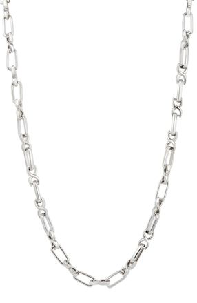 Savvy Cie Jewels RHODIUM PLATED OVER BRASS MIX WIRE DESIGN CHAIN NECKLACE