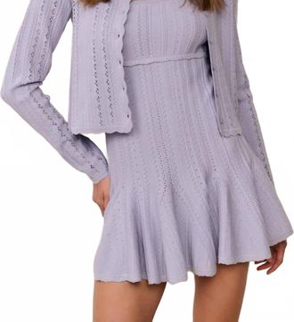 LoveShackFancy Peridot Stretch Pointelle Cardigan In Moonwash