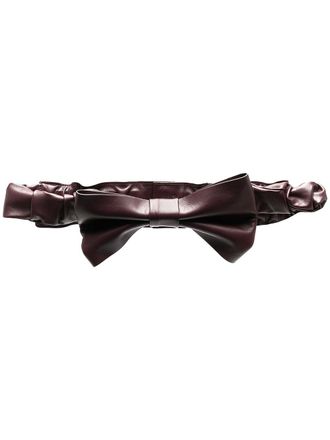 Red(v) oversize bow leather belt
