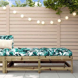 vidaXL Vidaxl - Taburetes De Jard&iacute;n Con Cojines 2 Uds Madera De Pino Impregnada