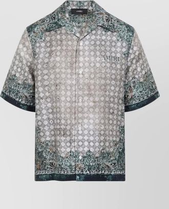 Amiri silk paisley print short sleeve bowling shirt