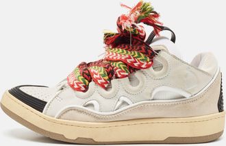 Lanvin Multicolor Leather And Suede Curb Chunky Sneakers