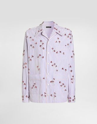 Dolce & Gabbana Cotton And Silk Vanity Shirt With Embroidery - Man Shirts Multi-colored 39