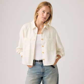Levi's Tini Long Sleeve Utility Shirt - Womens - L - White