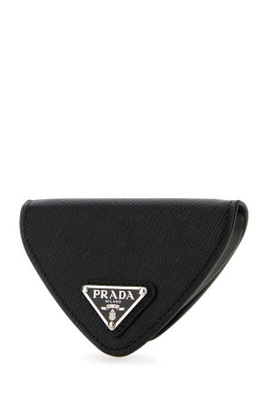 Prada Mens Black Leather Coin Purse F0002 Vitello Portafogli Wallet
