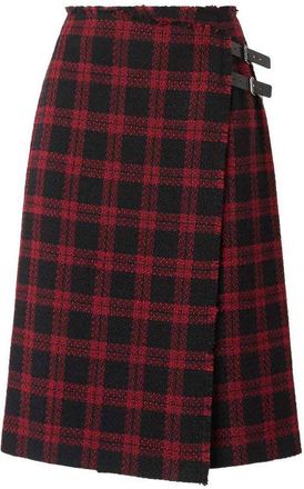 Pinko Calf-Length Wrap Skirt With Check Pattern