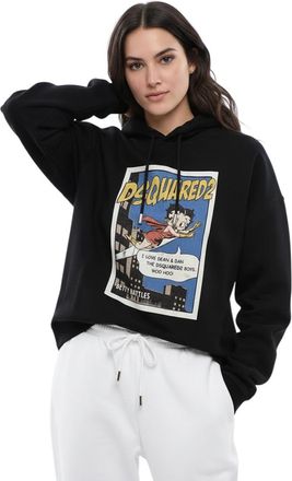 Dsquared2 Black Graphic Hood Sweatshirt