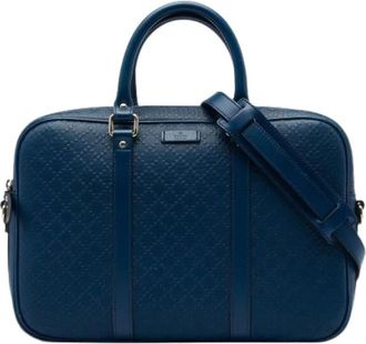 Gucci Pre-owned Vintage Business Bag - Dames - Vintage Handtas - Blauw - ONE Size - Leer - Vintage