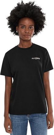 AllSaints Blaze Bf T-Shirts Womens Clothing Black : SM, Cotton