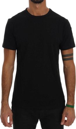 Daniele Alessandrini Mens Short Sleeve Crew Neck Tshirt - Black Cotton - Size Small