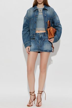 Amiri Denim Jacket, Womens, Navy Blue