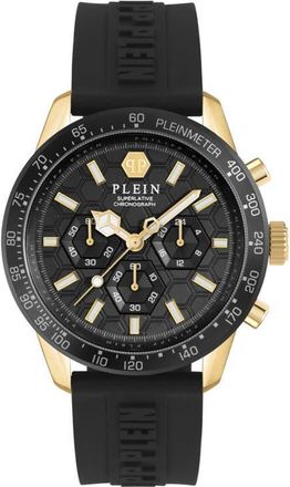 Philipp Plein Pleinmeter Chronograph Silicone Strap Watch, 44mm in Ip Yellow Gold at Nordstrom