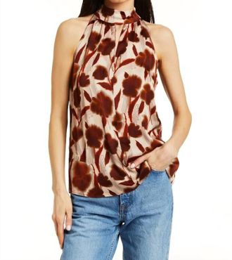 Drew Mallory Satin Top In Sienna
