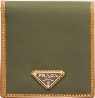 Prada Mens Re-Nylon and Leather Bifold Wallet