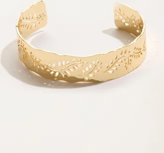 Fat Face FatFace Leaf Bangle in Gold Tone