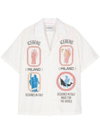 Iceberg Overhemd met print - Wit