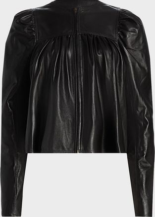 Ulla Johnson Anouk Puff-Sleeve Nappa Leather Jacket