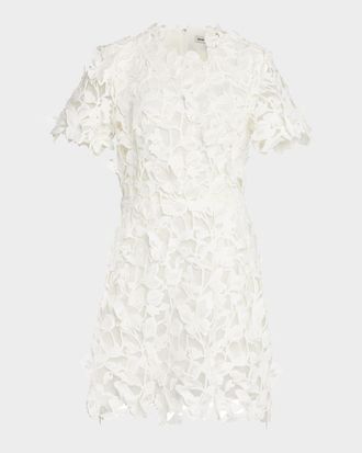 SIMKHAI Darla A-Line Floral Lace Mini Dress
