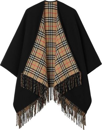 Burberry REVERSIBLE CHECK WOOL CAPELET - Burberry - Woman