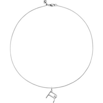 Monica Vinader Lab Grown Diamond Initial Pendant in Sterling Silver R at Nordstrom