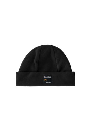 Alpha Industries Skim&uuml;tze ALPHA INDUSTRIES Label Fleece Beanie, Herren, Gr. onesize, schwarz, Obermaterial: 100% Polyester, M&uuml;tzen Skim&uuml;tze