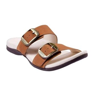 Spenco Womens Spenco Vista Sandals Brown Leather Arch Support NIB Slide HAWK1792