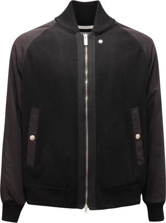 Paolo Pecora Wollen Bomberjack Zwart - Heren - Bomber jackets - Zwart - M - Wol - Jassen