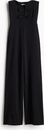 H&M Bandeau-Jumpsuit mit Schleifen vorn - Schwarz