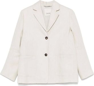 Max Mara Jassen, Dames, Beige, S, Beige Jassen met Voorknoopsluiting