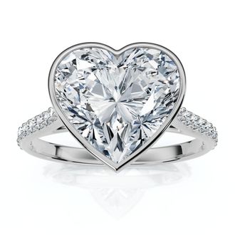 Pompeii3 Certified 2 1/5Ct TW Heart Shape Diamond Engagement Ring 14k Grown Lab Grown