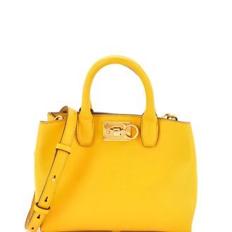 Ferragamo Studio Top Handle Box Bag Leather Small