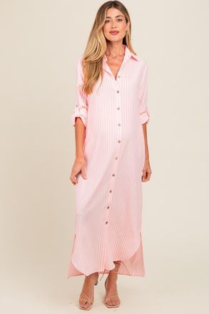 Pinkblush Striped Button Down Maxi Dress at Nordstrom, Size Small