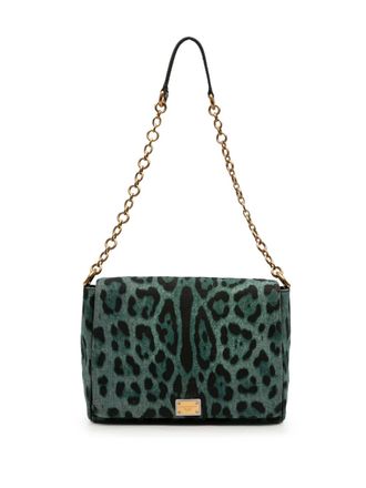 Dolce & Gabbana 2010-2025 denim crossbodytas met luipaardprint - Groen