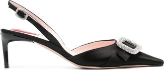 Roger Vivier Dorsay Satin Slingback Pumps