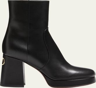 Valentino Garavani 90mm Fawcette Platform Leather Ankle Boots
