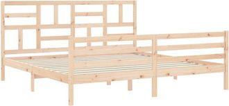 vidaXL Estructura De Cama De Matrimonio Con Cabecero Madera Maciza Vidaxl