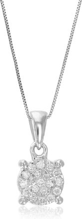 Vir Jewels 1/10 cttw Lab Grown Diamond Composite Pendant Necklace in Sterling Silver with Chain For Women