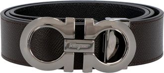 Ferragamo Gancini Reversible Leren Riem - Heren - Riemen - Bruin - 95 CM - Leer - Accessoires