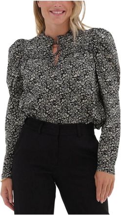 Second Female Mikka Blouse - Dames - Blouses - Zwart - M - Denim - Overhemden