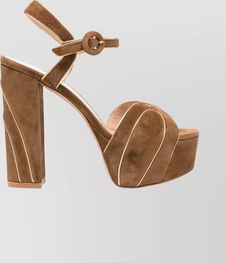 Gianvito Rossi suede block heel sandals with platform sole