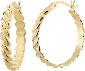Gold & Honey Womens Twist Hoop Earrings In Gold