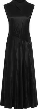 Jil Sander Zwarte Cupro Lange Jurk - Dames - Maxi kleedjes - Zwart - XS - Satijn - Kleedjes