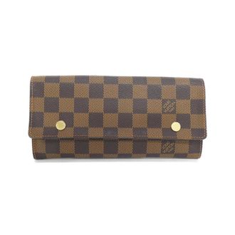 Louis Vuitton Brown Coated Canvas Long Wallet (Tri-Fold) (Pre-Owned)