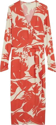 Marc O'Polo Abito a portafoglio con motivo a fiori - Arancione