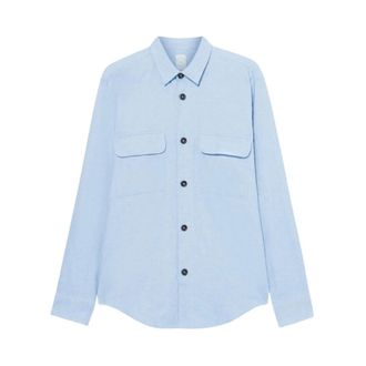 Brooks Brothers Cotton Flannel Overshirt with Flap Pockets - male - Brooks Brothers - Casual Shirts - Blue - M - Shirts